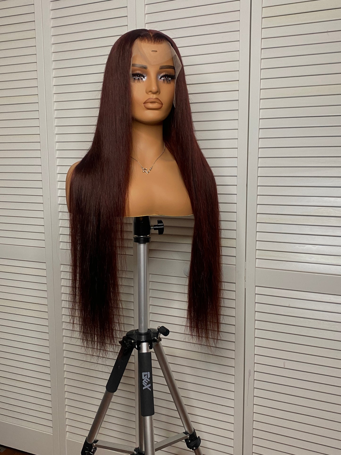 28” Dark Burgundy Frontal Wig